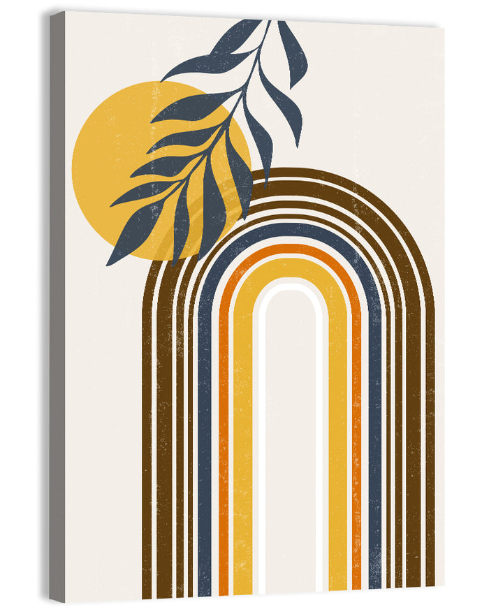 Boho Concentric Sun Arch Wall Art as a canvas print