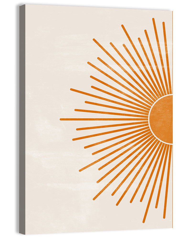 Orange Sunburst Minimalist Wall Art