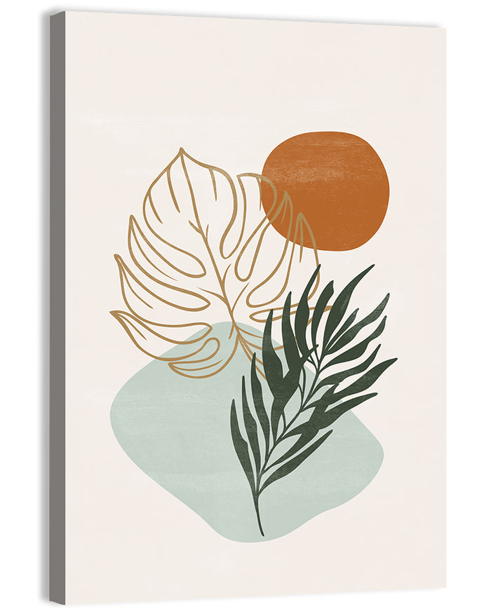 Monstera Sun Botanical Composition Wall Art as a canvas print