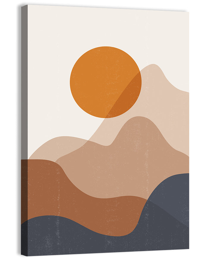 Layered Sunset Mountains Wall Art as a canvas print