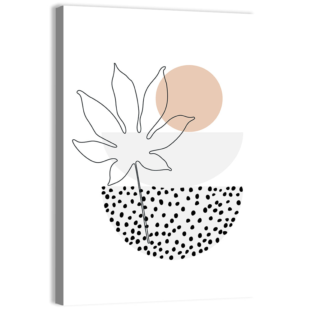 Palm Leaf with Peach Bowls Wall Art