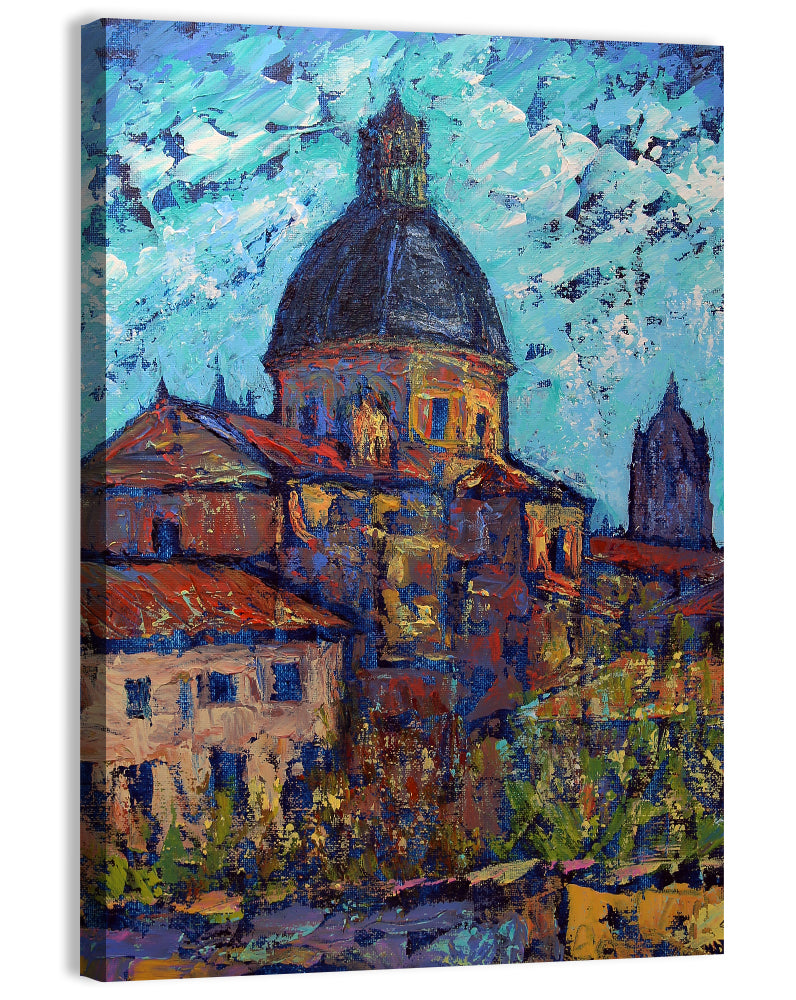 Salamanca Cathedral Dome Study Wall Art, canvas print, portrait