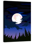 Dark Moon Over Forest Wall Art
