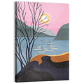 Sunset Over Lake with Bare Tree Wall Art