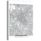 Birmingham Minimalist City Map Wall Art