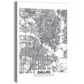 Dallas City Map with Coordinates Wall Art