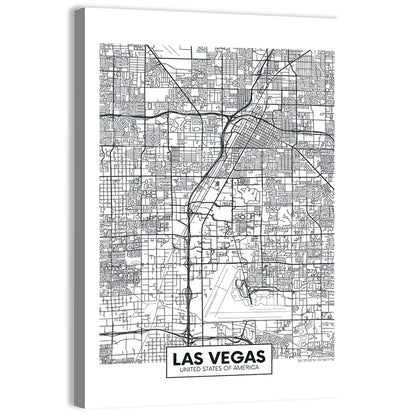 Las Vegas Street Grid Map Wall Art