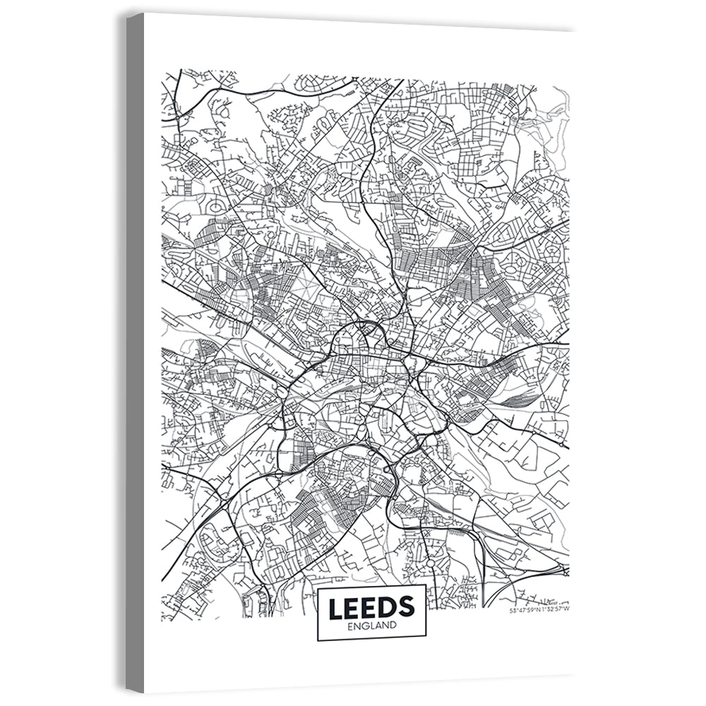 Leeds Street Map Wall Art