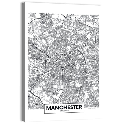 Manchester City Map, Minimalist Wall Art