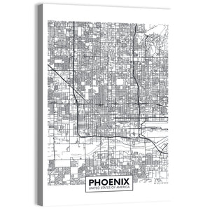 Phoenix City Map Wall Art