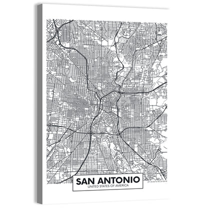 San Antonio Minimalist City Map Wall Art