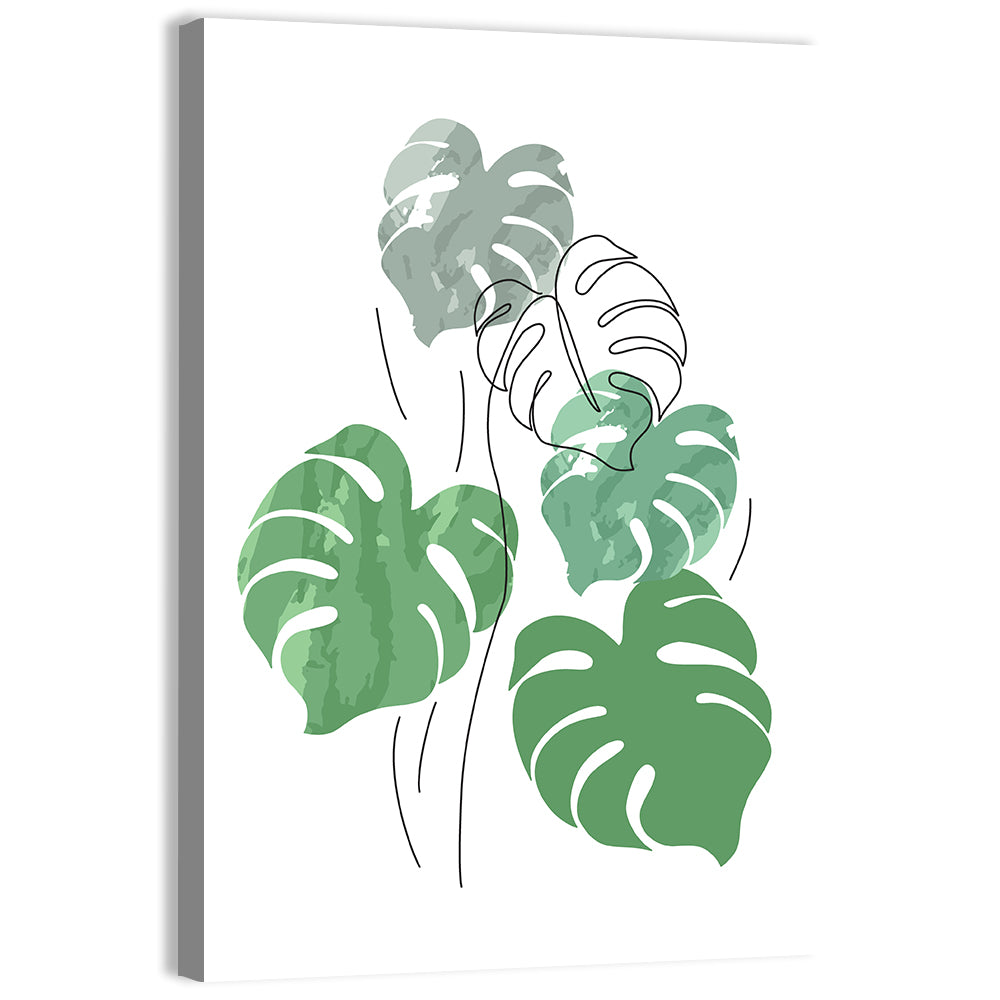 Monstera Leaves Minimalist Wall Art