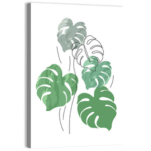 Monstera Leaves Minimalist Wall Art