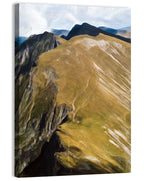 Aerial Mountain Slope with Red Cabin Wall Art