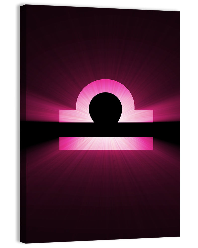 Libra Symbol Neon Glow Wall Art