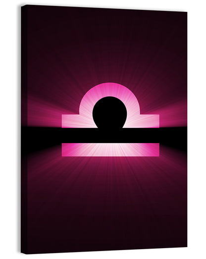 Libra Symbol Neon Glow Wall Art