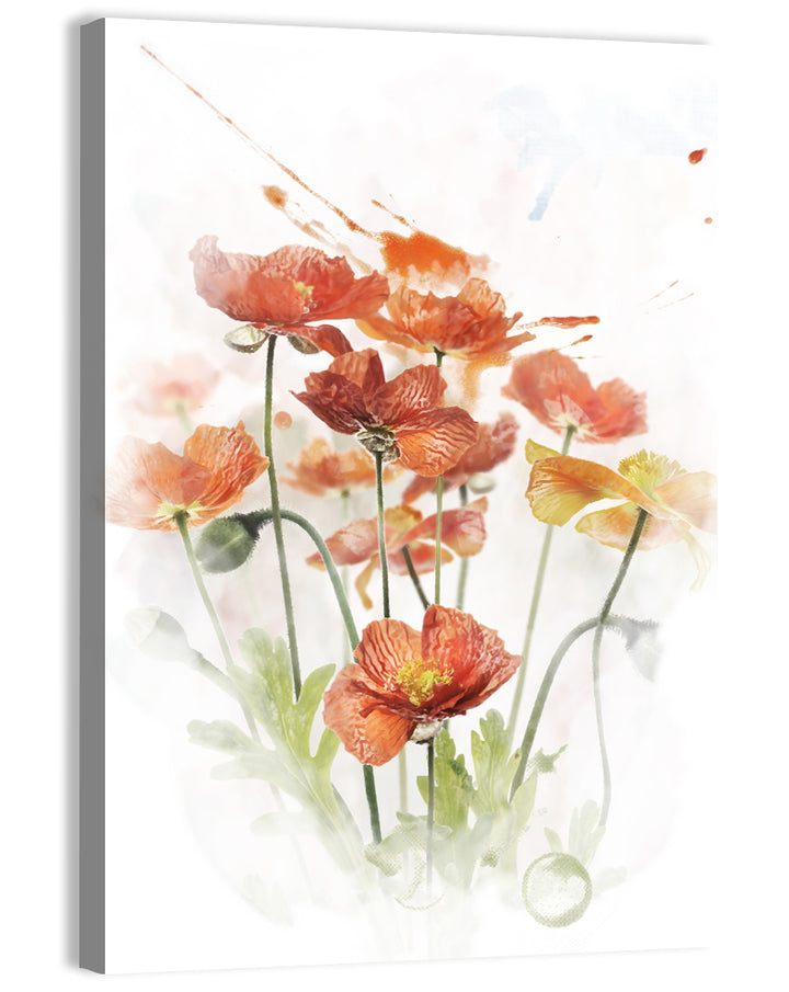 Orange Poppy Cluster Wall Art