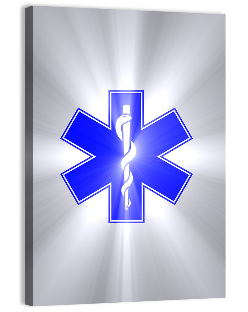 Star of Life with Rod of Asclepius Wall Art