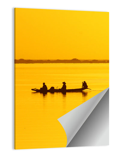 Pirogue at Golden Dusk Wall Art