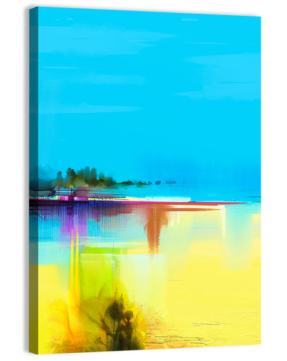 Sunlit Abstract Coastline in Spring Colors Wall Art