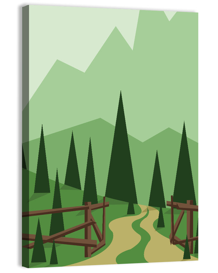 Winding Forest Path Wall Art as a canvas print