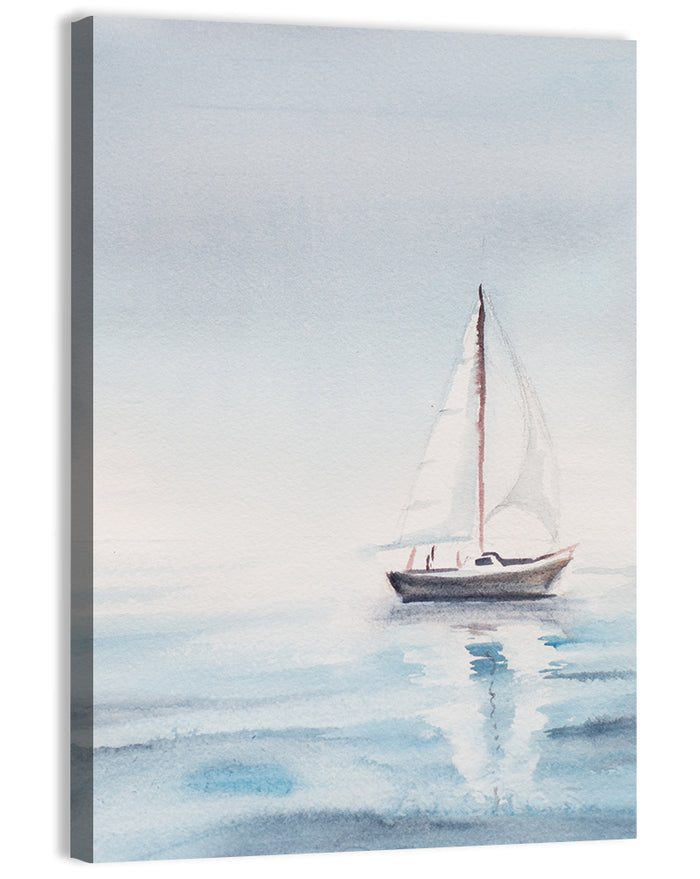 Sailboat on Calm Sea Wall Art as a canvas print