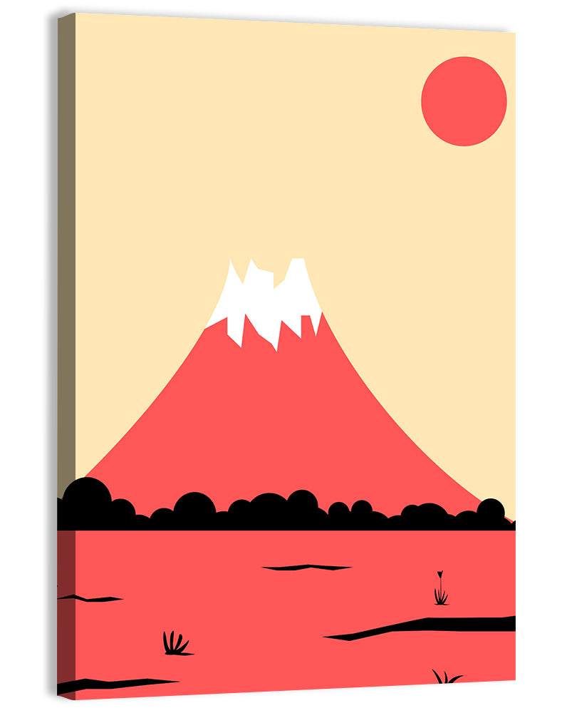 Minimalist Pink Mountain Peak Wall Art, canvas print, portrait