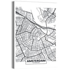 Amsterdam Canal Map Wall Art