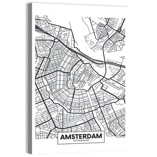 Amsterdam City Map Wall Art