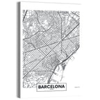 Barcelona Urban Grid Map Wall Art