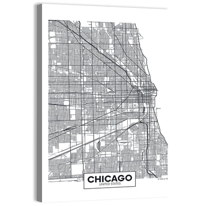 Chicago City Map Wall Art