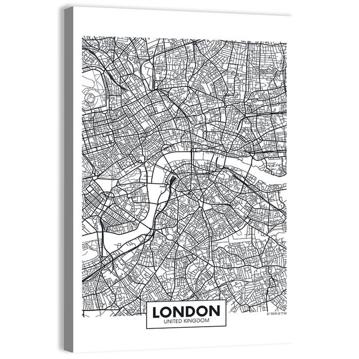 London Aerial Map Wall Art as a canvas print