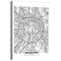 Moscow City Center Map Wall Art