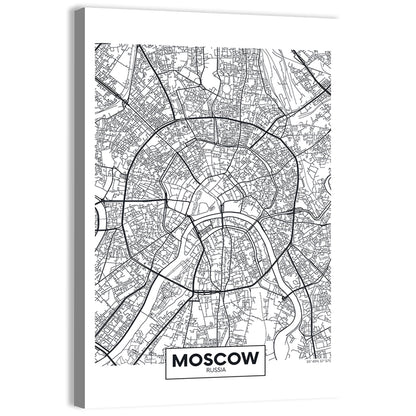 Moscow City Map Wall Art