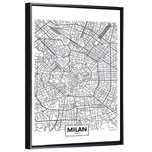 Milan City Map Wall Art