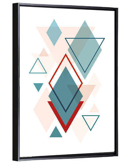 Scandinavian Teal Geometric Abstract Wall Art