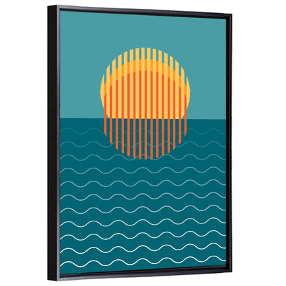 Geometric Ocean Sunset Wall Art