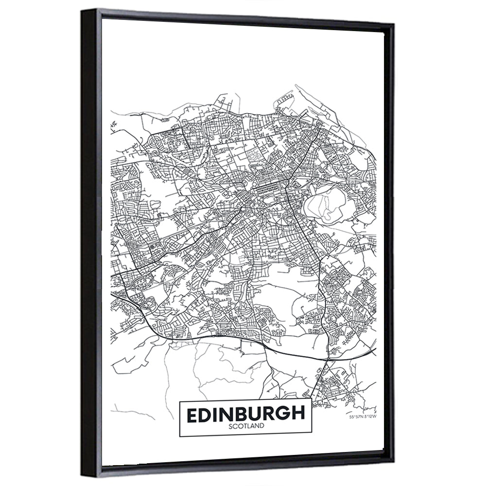 Edinburgh City Map Wall Art