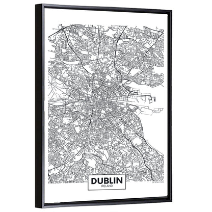 Dublin City Map Wall Art