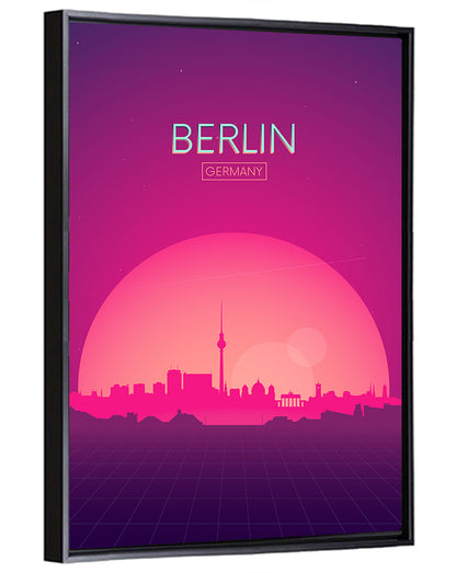 Berlin Tv Tower Synthwave Skyline Wall Art