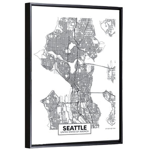 Seattle City Map Wall Art