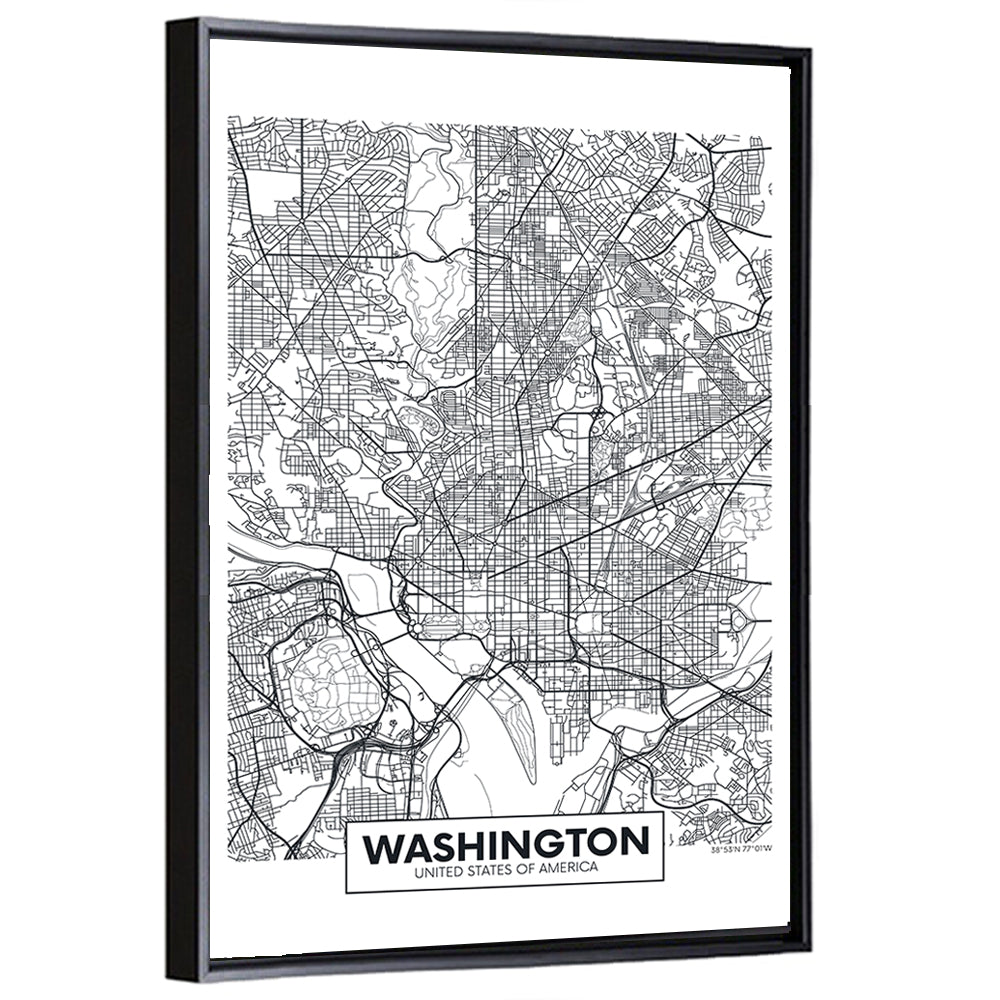 Washington D.c. Map Wall Art