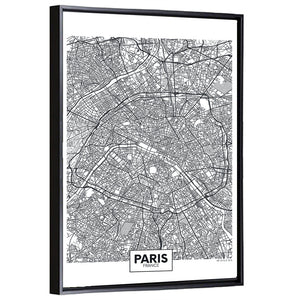 Paris City Map Wall Art