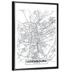 Luxembourg City Map Wall Art