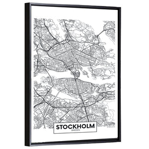 Stockholm City Map Wall Art