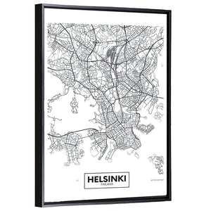 Helsinki City Map Wall Art