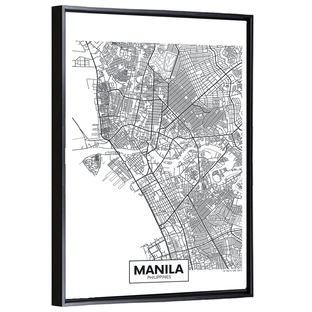 Manila City Map Wall Art