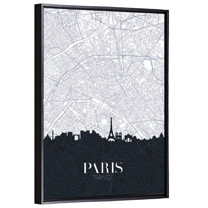 Paris City Map Wall Art