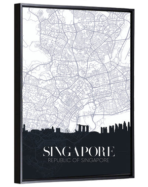 Singapore City Map Wall Art