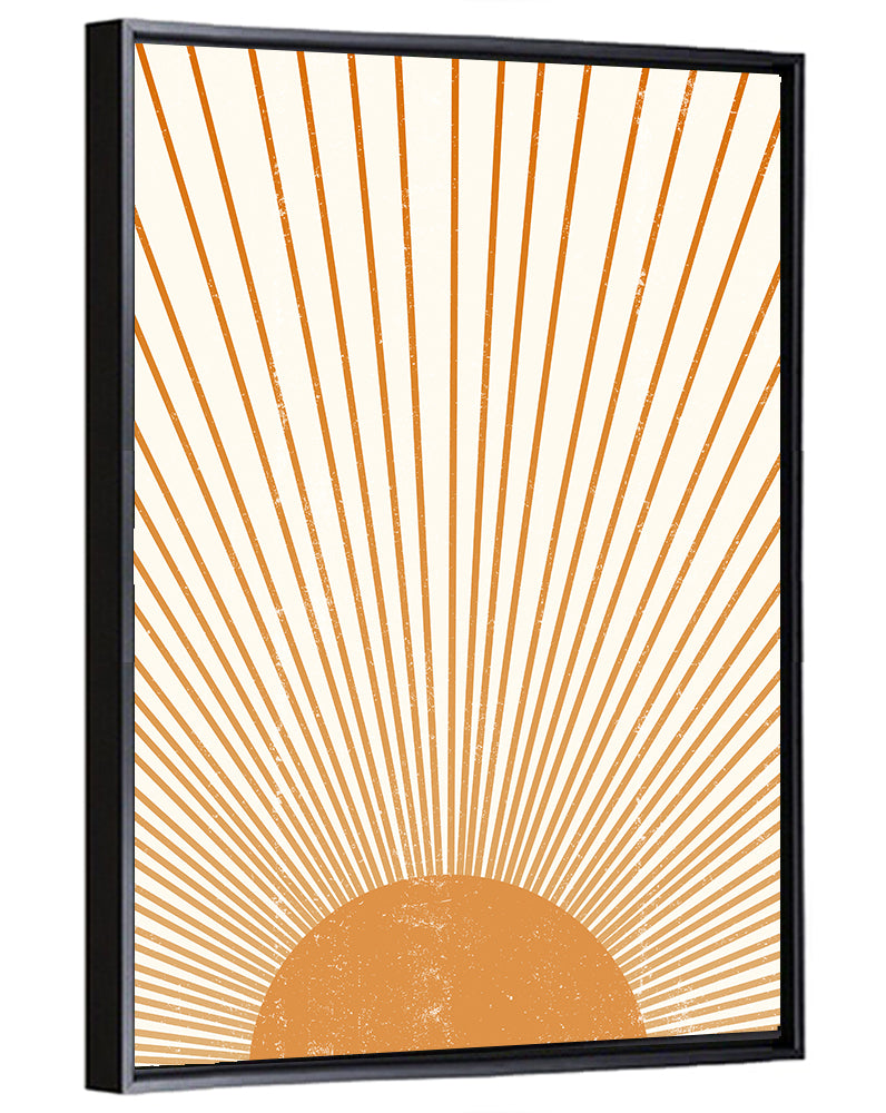 Distressed Sunburst Minimalist Wall Art